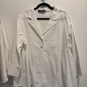 Pomander Place Scarlett White Button Down Shirt